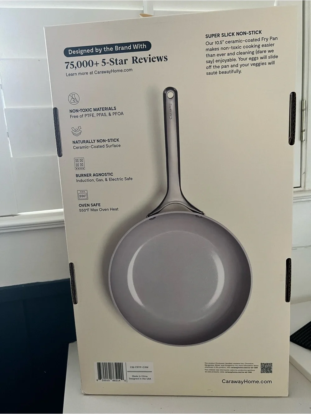 Caraway 10.5” Ceramic Non-Stick Fry Pan Cream NIB
